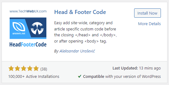 Head & Footer Code